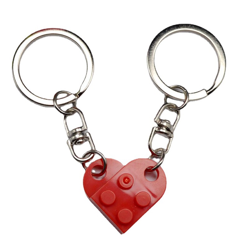 8589 Love Building Blocks Keychain Keyring Amazon Hot Cross-border Supply Chain Creative diy Handmade Jewelry