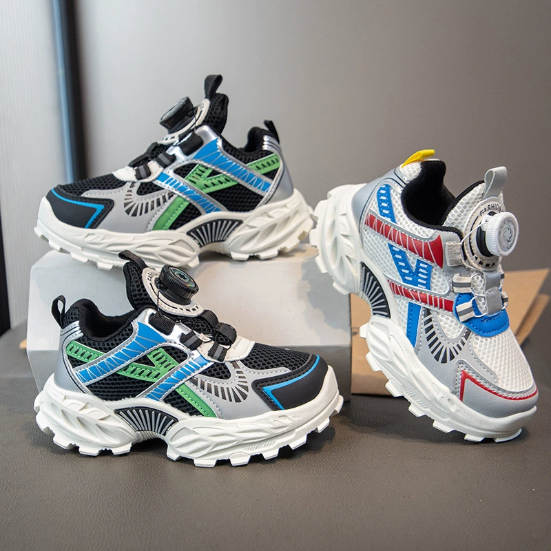 Детские спортивные кроссовки весна-осень 2025, новая модель, для мальчиков, двойная сетка, лёгкая подошва, кроссовки для бега, модные повседневные кроссовки для девочек, стильные кеды