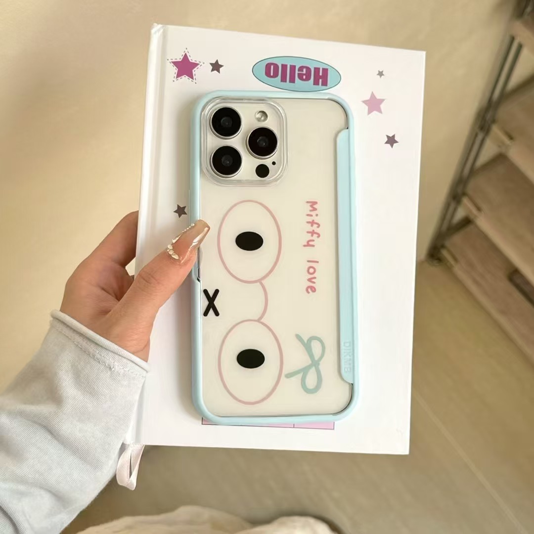 Funda de gafas divertidas y lindas para conejo iphone15 soporte abatible 16ProMax funda para teléfono móvil Apple 14 hembra 16