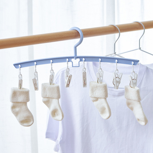 One-piece clothespin, sock drying rack, plastic household hanger, telescopic hanger, baby pants clip, seamless pant rack