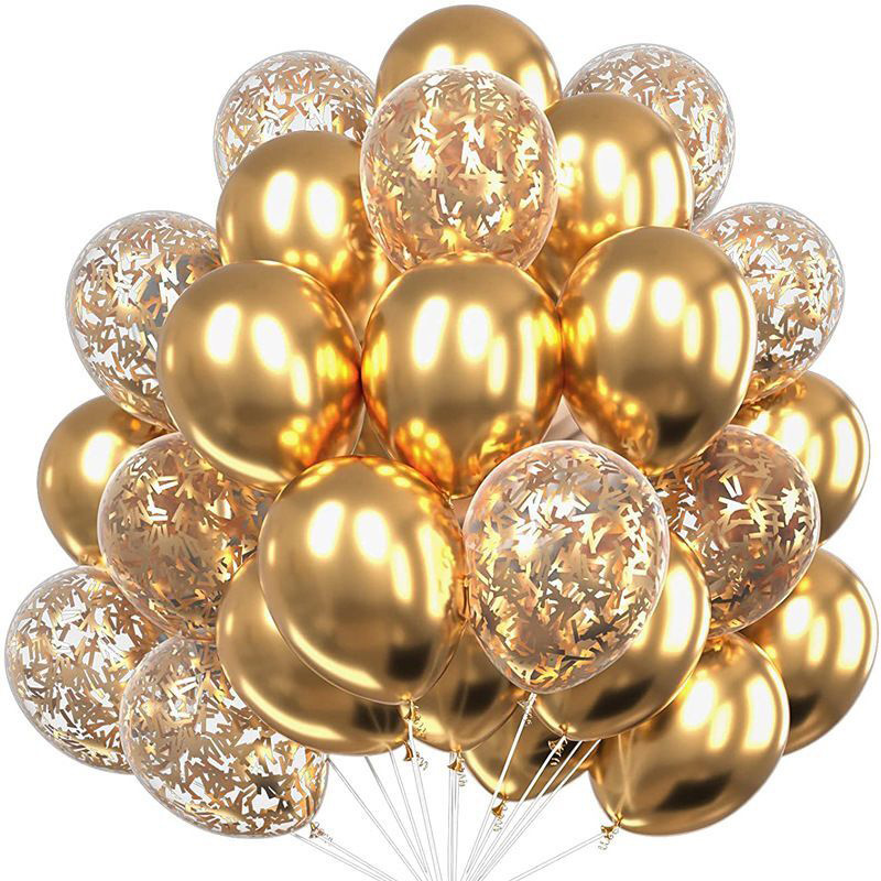 Amazon 12inch Gold Strip Sequin Confetti Balloon Set Birthday Party Party Scene Layout Balloon