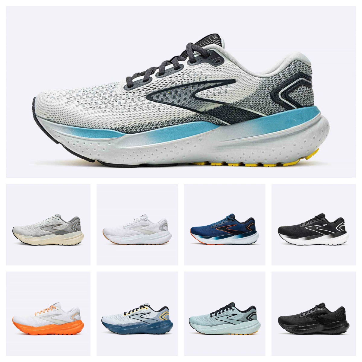 Putian Brooks Brooks Glycerin 21 легкие кроссовки для бега, дышащая амортизирующая повседневная обувь черно-белого цвета