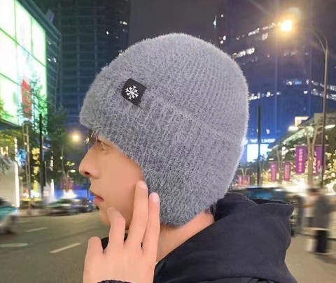 冬天帽子加绒加厚新款护耳毛线帽女户外骑车防风保暖毛线针织帽|undefined