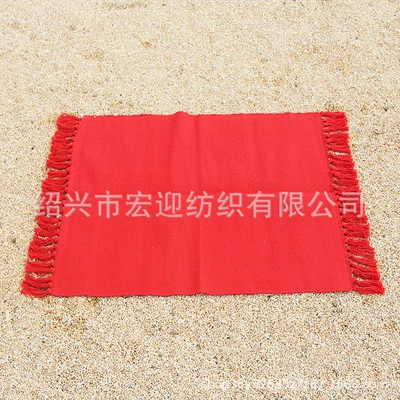 Avtomobil döşəmə paspasları tassel floor mat, carpet, foot mat - red-tassels-60x90cm