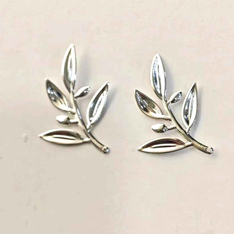Hojas, hojas, metal, flores, ramillete, accesorios de joyería, bricolaje, material antiguo, ropa de plata Miao, accesorios de abanico, plata