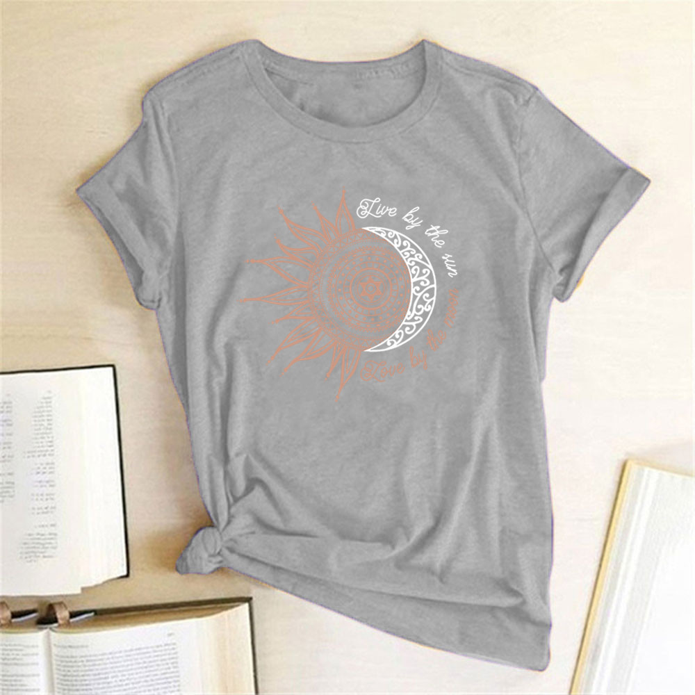 Comfort Function Wholesale Women'S Streetwear Sun Letter Short Sleeve Printing T-Shirts