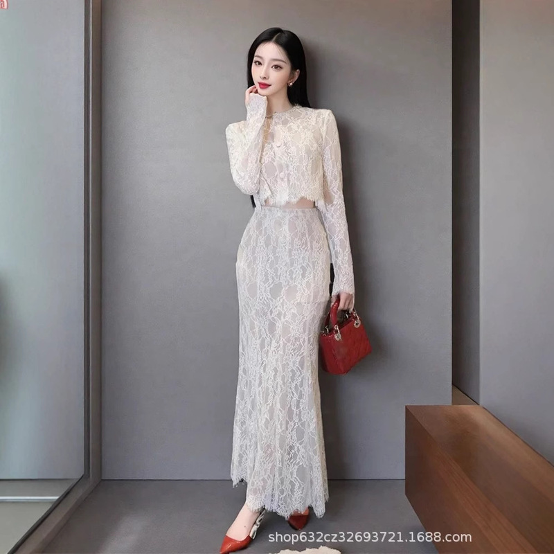 French Style Chanel Style Lace Embroidered Dress Women's High-end Western Style Gentle Fashionable Birthday Party Dress