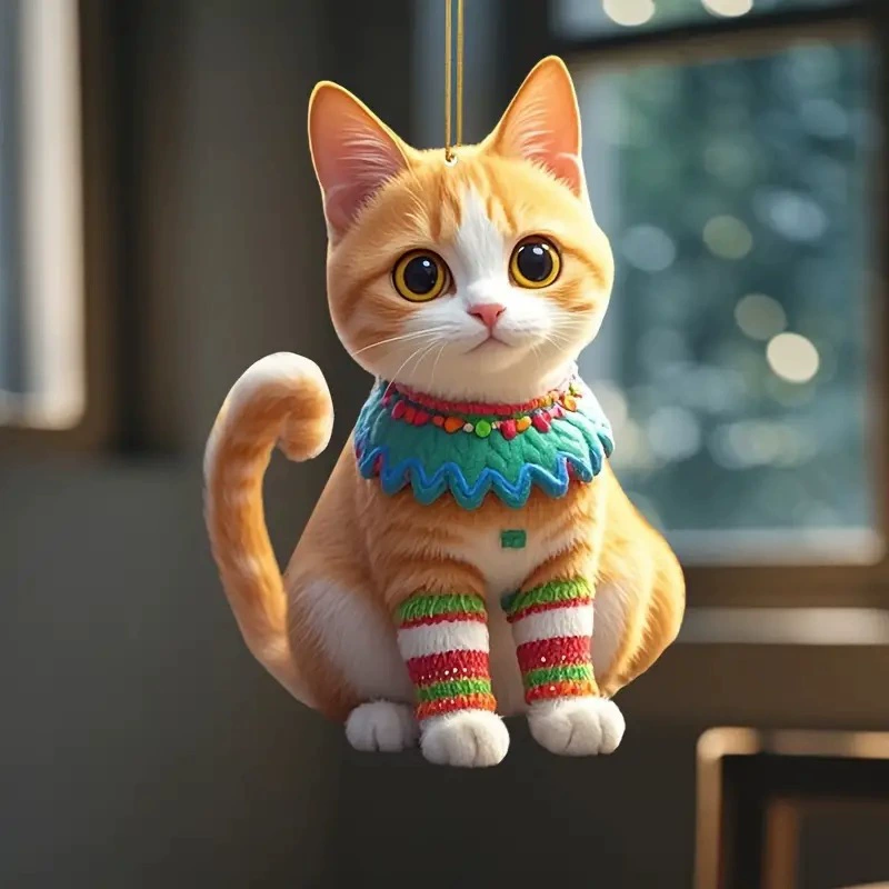 Креативный новый продукт милый и милый котенок с плоской подвеской трансграничный акриловой автомобиль зеркало заднего вида подвеска домашний подвеска