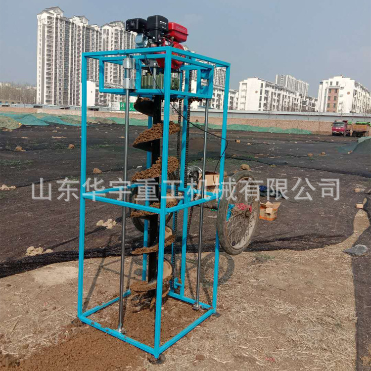 供 固定式钻眼机 便携式水泥杆 手摇升降地钻 手推式三脚架挖坑机