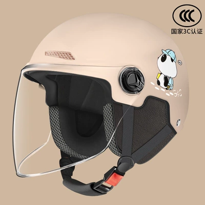 Motosiklet kaskı (dəbilqə) standard electric vehicle helmet for men - transparent-long-mirror-khaki-backpack-bear-detachable-ear-protection-one-size-fits-all