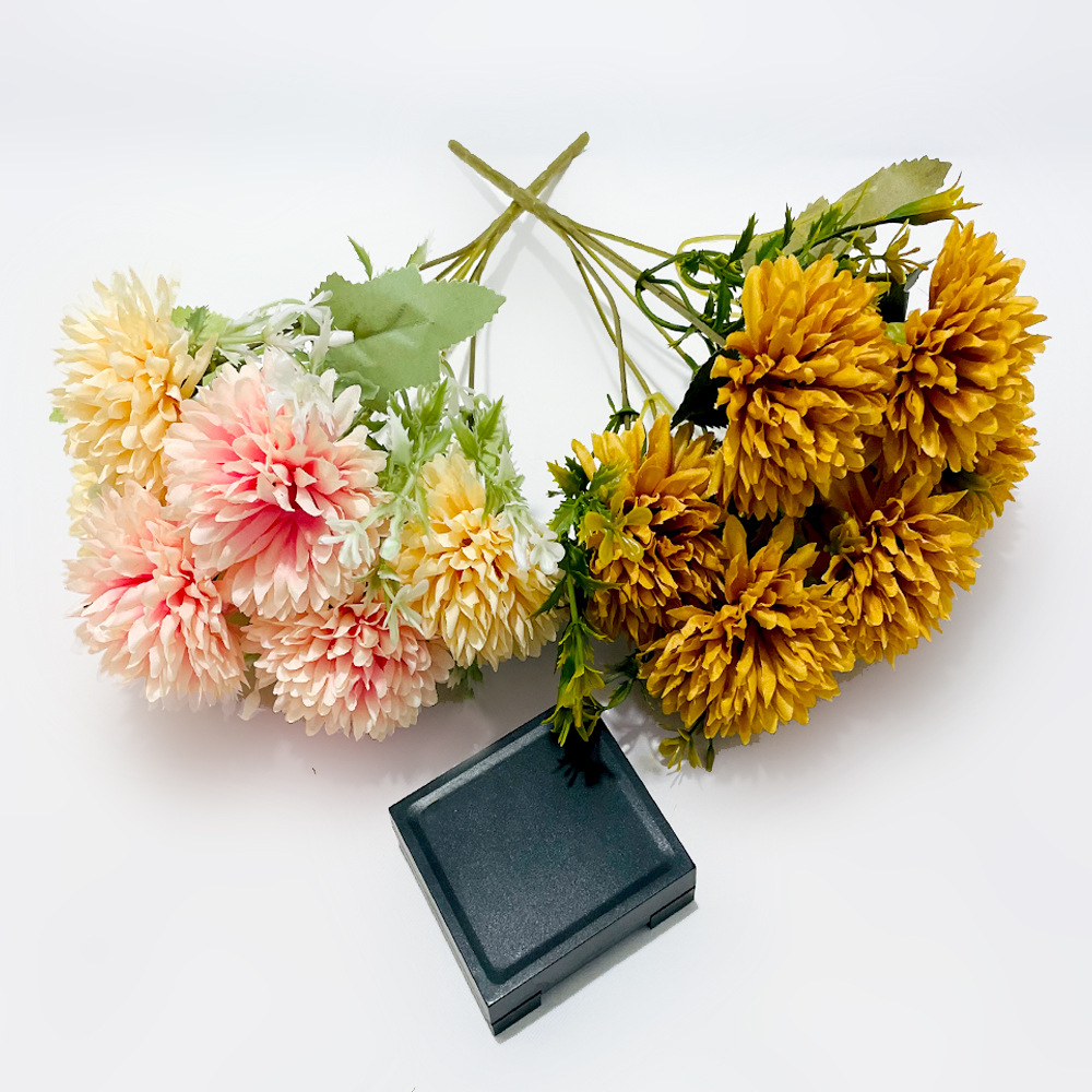 Simulation 6-head Chrysanthemum Bundle Cross-border Hot Wholesale Holding Flowers Wedding Home Flower Ornaments Photography Props Flowers