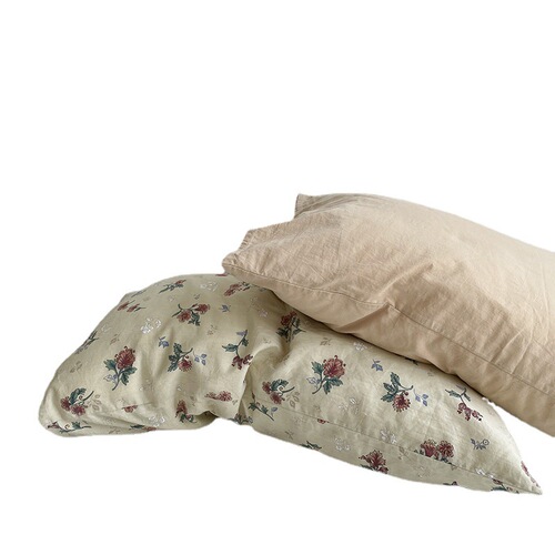 ins retro style small floral cotton pillowcase solid color cotton washed cotton pillowcase wholesale group purchase seamless shipping