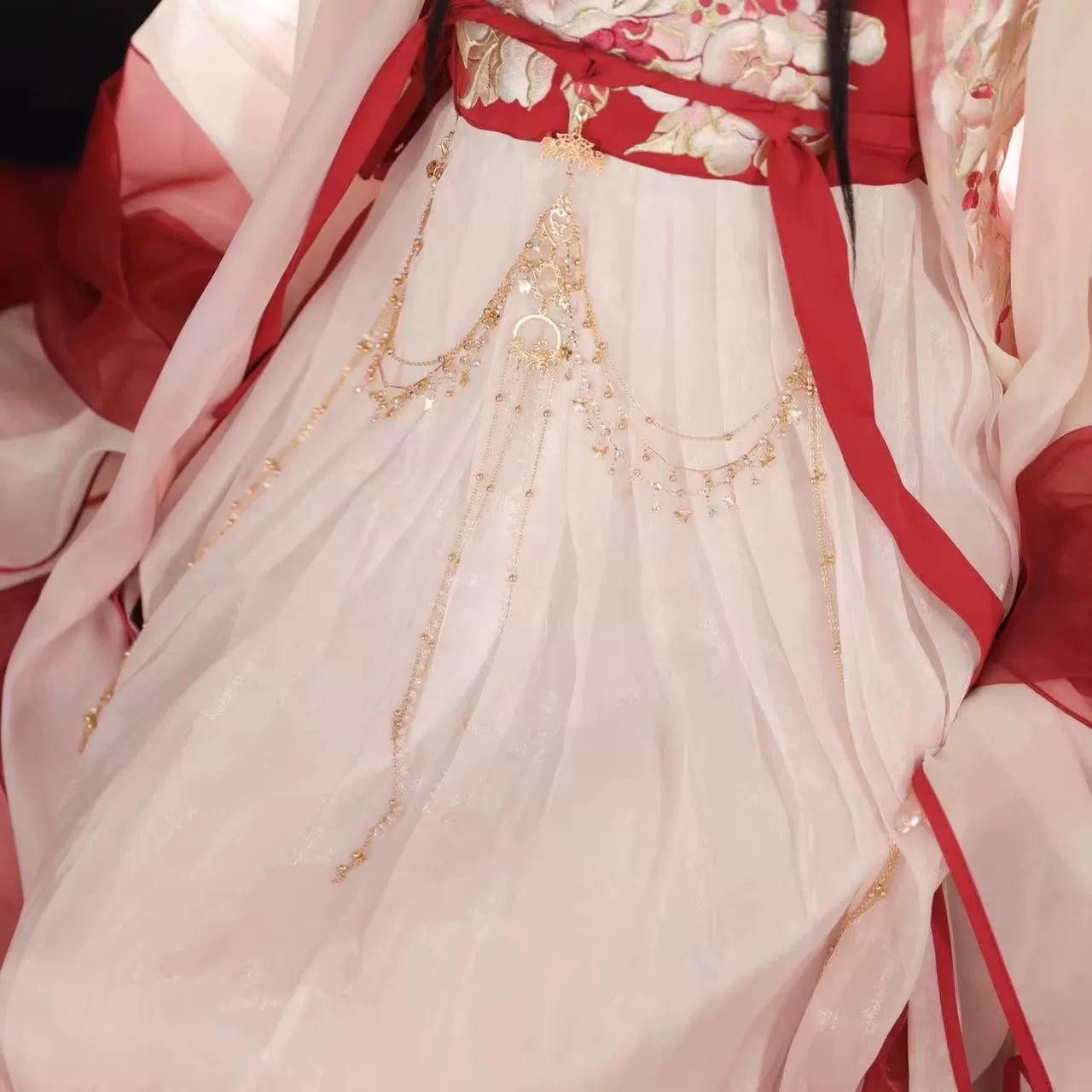 Древний стиль прессованный Hanfu поясной цепь висит украшение Hanfu запретный шаг перед прессованный жемчужный длинный кисточки украшения западного стиля аксессуары
