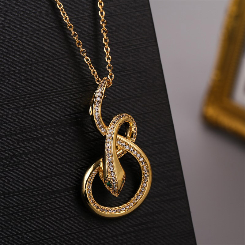 Collier Serpent Zirconium En Cuivre De Style Coréen display picture 3