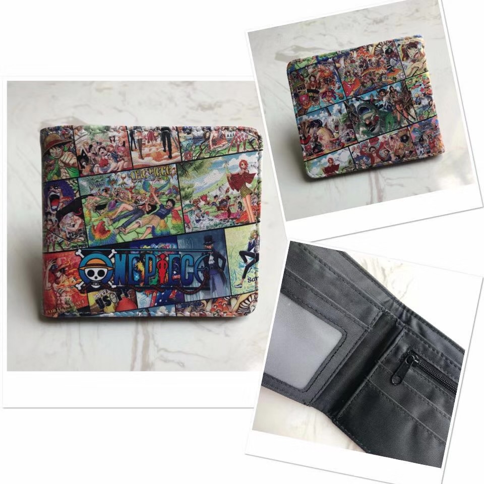 One Piece One Piece Cartera de dibujos animados japoneses Luffy Choba Solon plegable estudiantes PU cartera de cuero corta