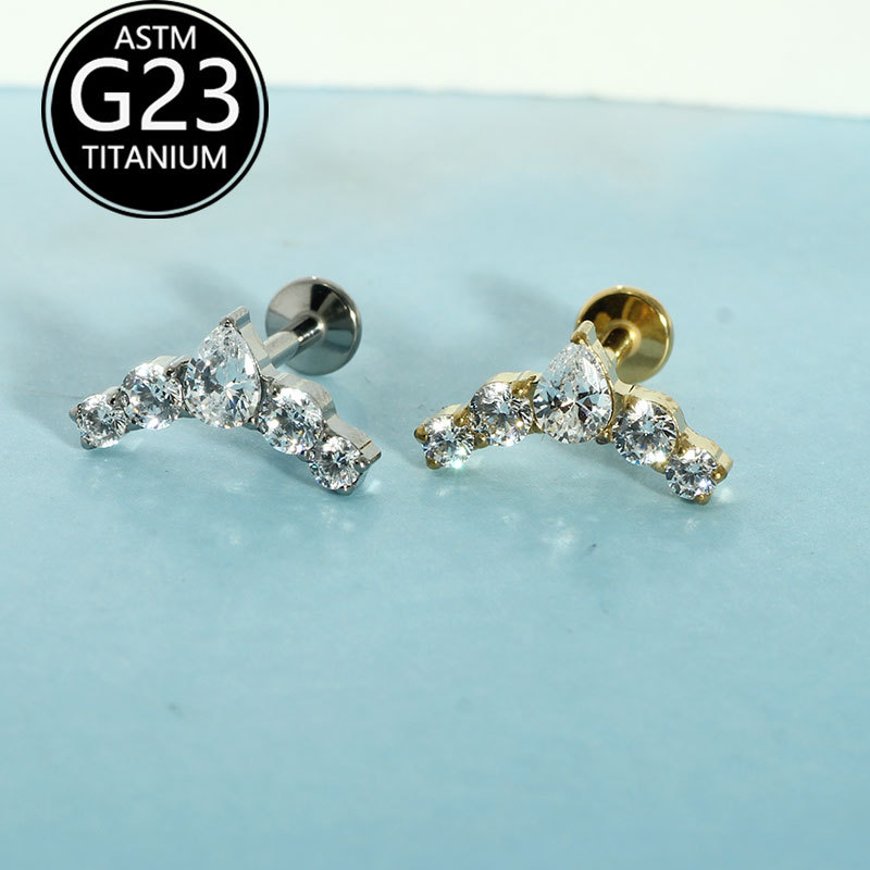 Labret piercing jewelry detail image