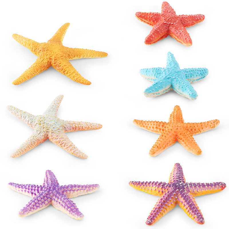 Transfronterizo Nueva simulación de la vida marina de cinco ángulos de las estrellas de mar de trinquete animal variedad de estrellas de mar decoración estática juguetes de playa