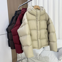 羽绒服女2025冬季新款短款连帽新国标95白鸭绒面包服云朵轻奢外套