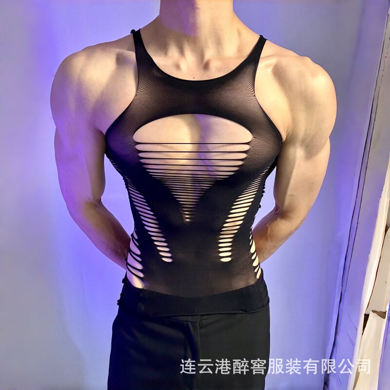 Sexy Fishnet Stockings for Men with Large Chest Muscles, Sexy One-Piece Stockings, Mesh Clothes, Cut Out See-Through Temptation, Breathable Muscles Sexy Fishnet Stockings for Men with Large Chest Muscles, Sexy One-Piece Stockings, Mesh Clothes, Cut Out See-Through Temptation, Breathable Muscles