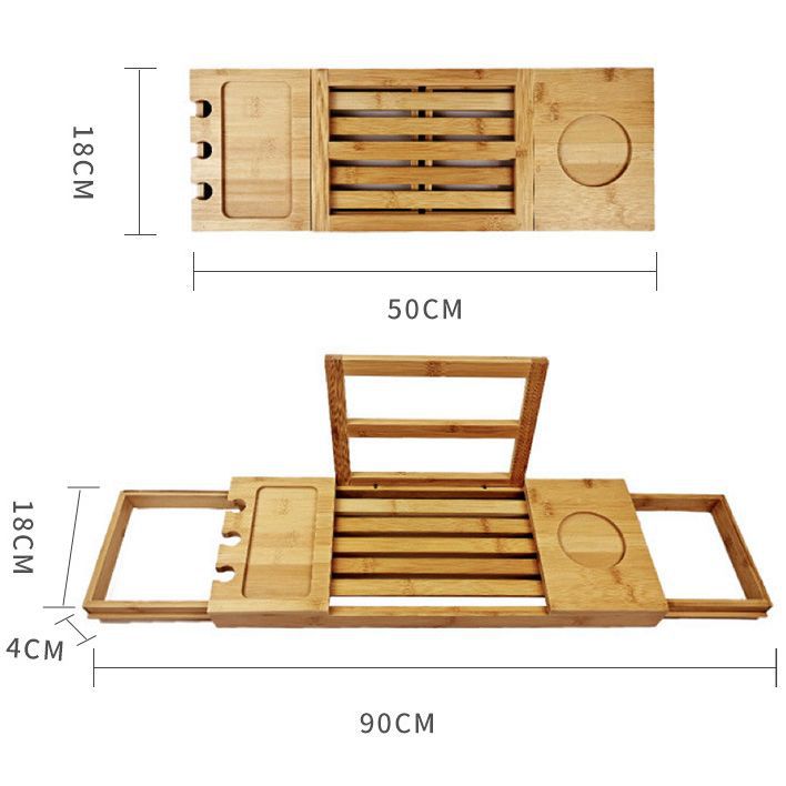 Estante de almacenamiento de bambú baño bañera multiusos fruta merienda pantalla plana estante multi-especificación estilo se puede establecer