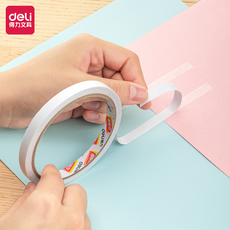 Geti Stationery 30400 Double-Sided Tape Cotton Paper Tape 9mm Wide Double-Sided Adhesive Tape 32 Rolls/Bag