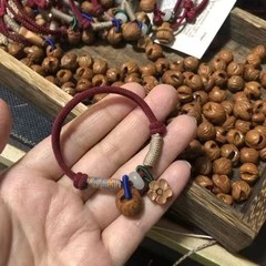 保真老桃木桃篮平安扣手串本命年红绳成人孩子情侣保平安手工礼物
