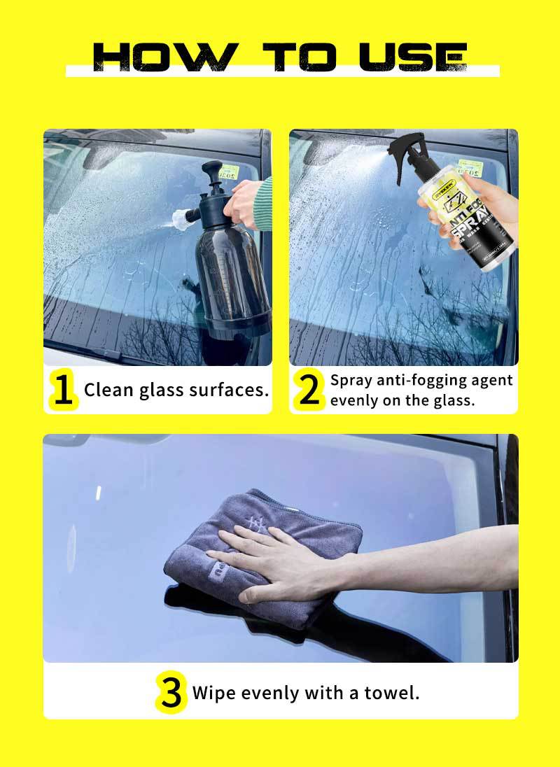 Ryekew Car Glass Anti-Fog Agent Front Windshield Long-Lasting Anti-Fog and Rain-Proof Agent Waterproof and Water-Repellent Cleaning Spray