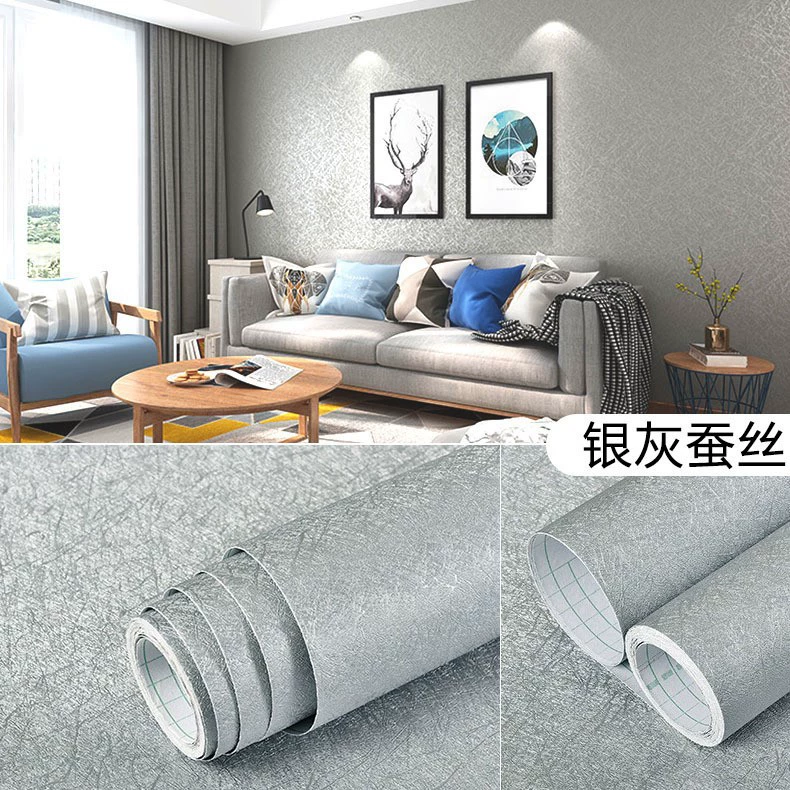 Обои самоклеящиеся оптом imitation hemp linen отель гостиная спальня однотонные обновление обоев шелк шелк