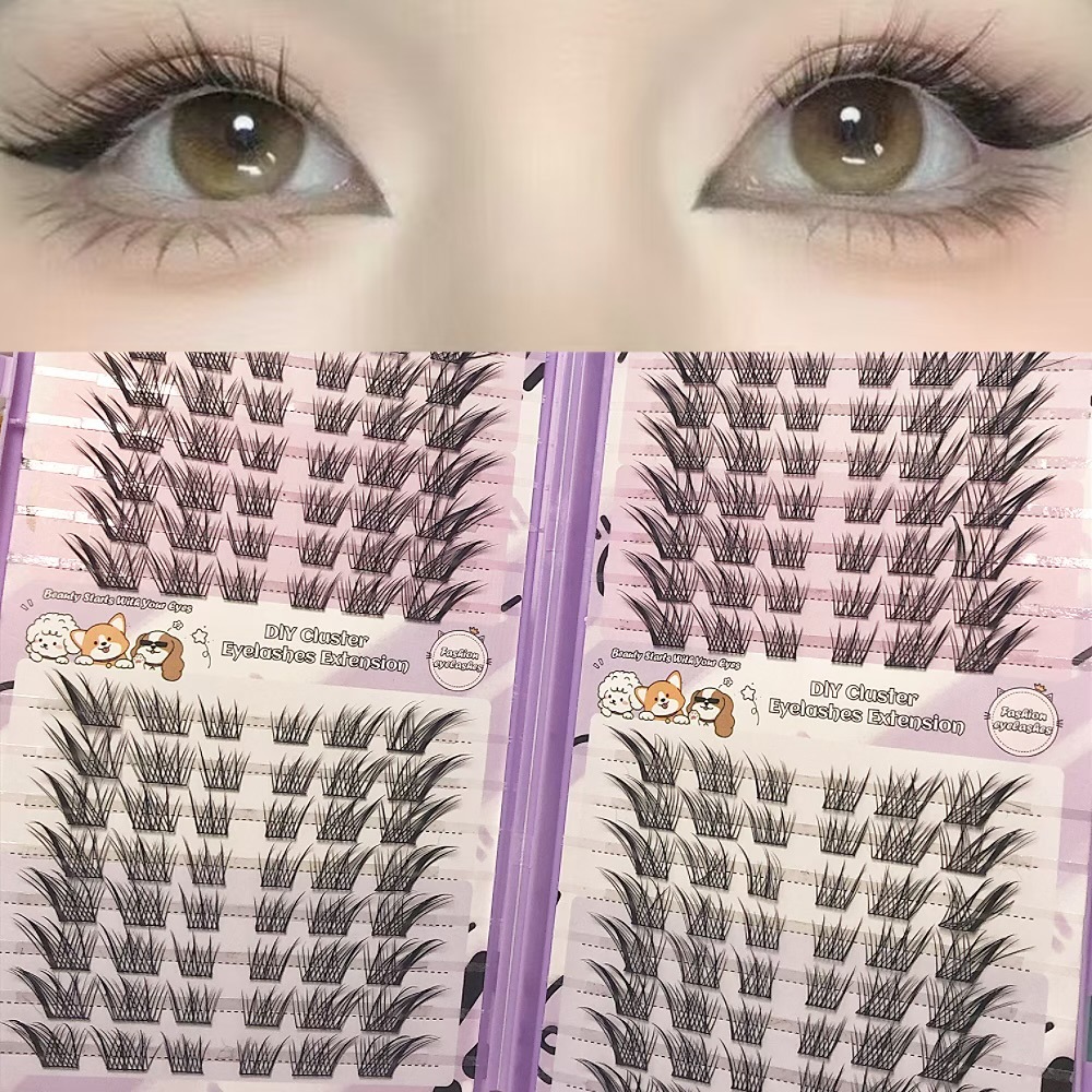 Serie de pestañas postizas transfronterizas Libro de pestañas de comercio exterior Pestañas postizas en inglés completas Pestañas postizas de gran capacidad, pelo segmentado de un solo racimo