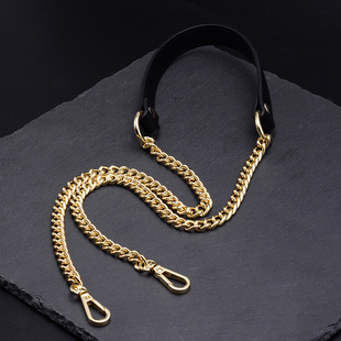 Factory wholesale in stock PU leather buckle metal chain diagonal cross bag chain small fragrant style bag shoulder strap chain jewelry hanging chain