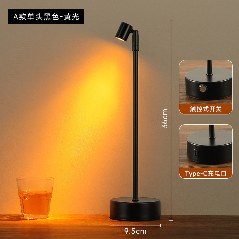 バー雰囲気テーブルランプクリアバーテーブルランプレストラン充電式ナイトライト双頭ハイポール釘付けカードホルダー|undefined