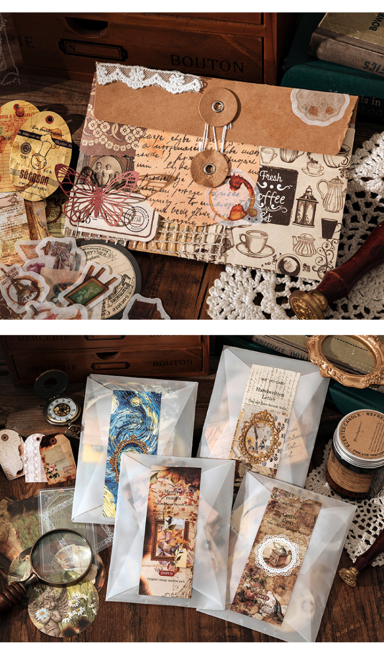 Vintage Style Style 1 Set Letter Class Learning Pet Vintage Style Stickers