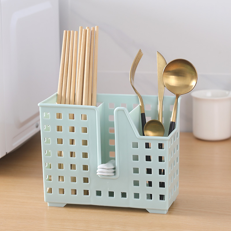 Jaula de palillos multipropósito colgante de cocina simple caja de almacenamiento de cubiertos sin clavos pegada en la pared tipo palillos de drenaje