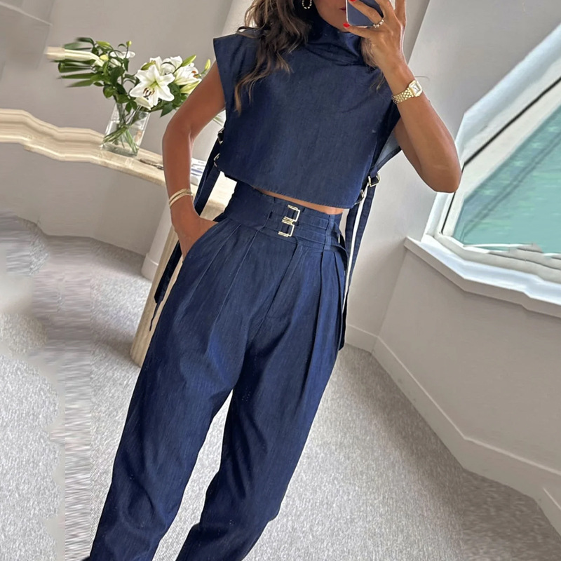 Daily Street Women's Casual Solid Color Polyester Pocket Pants Sets Pants Sets display picture 1