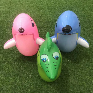 PVC Inflatable Small Tumbler 2 Types of Sea Lion Plus a Green Seahorse Factory Spot Wholesale