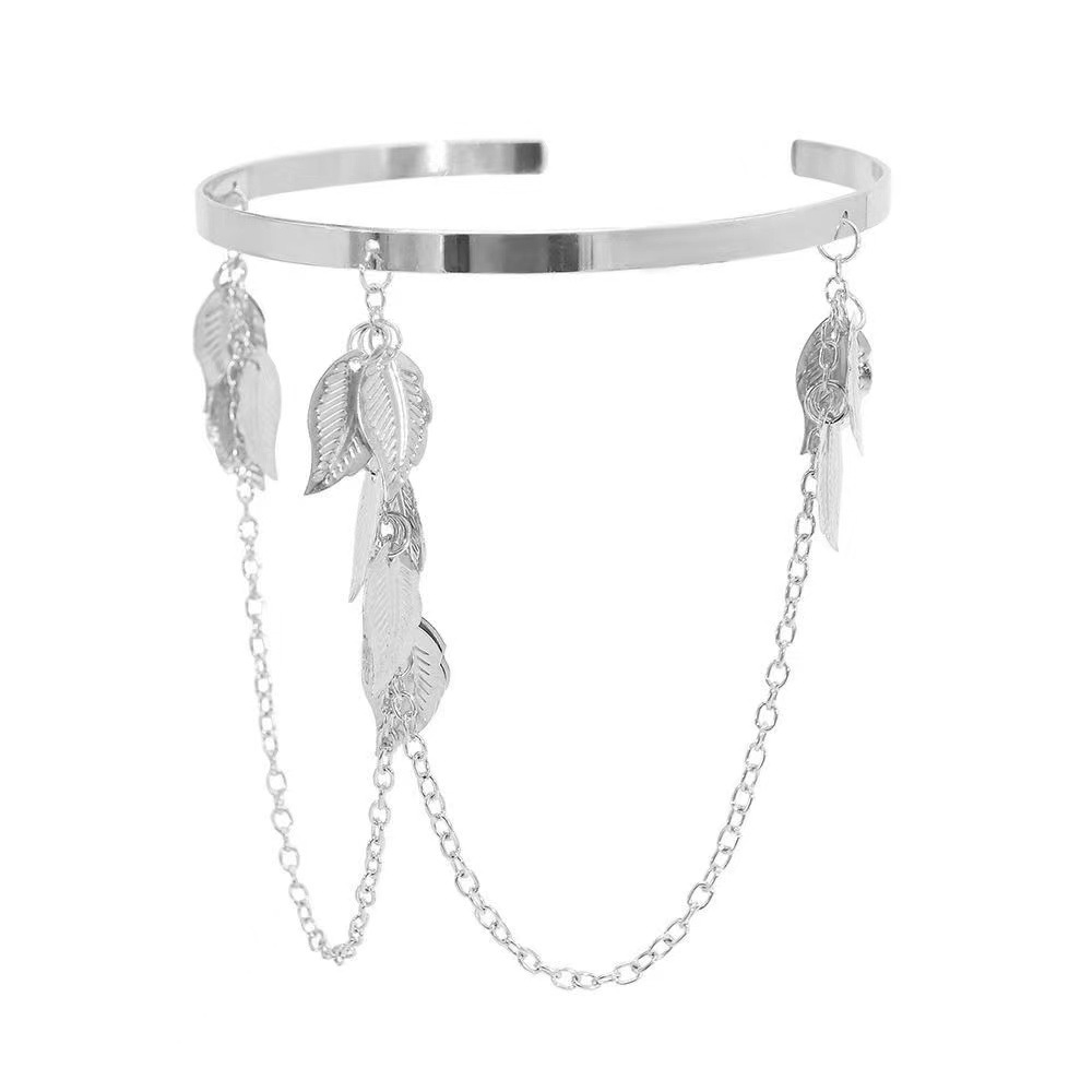 Cruz-frontera brazo anillo brazo pulsera hoja joyería abierta retro elegante creativo metal pulsera moda exagerada ventas directas de la fábrica