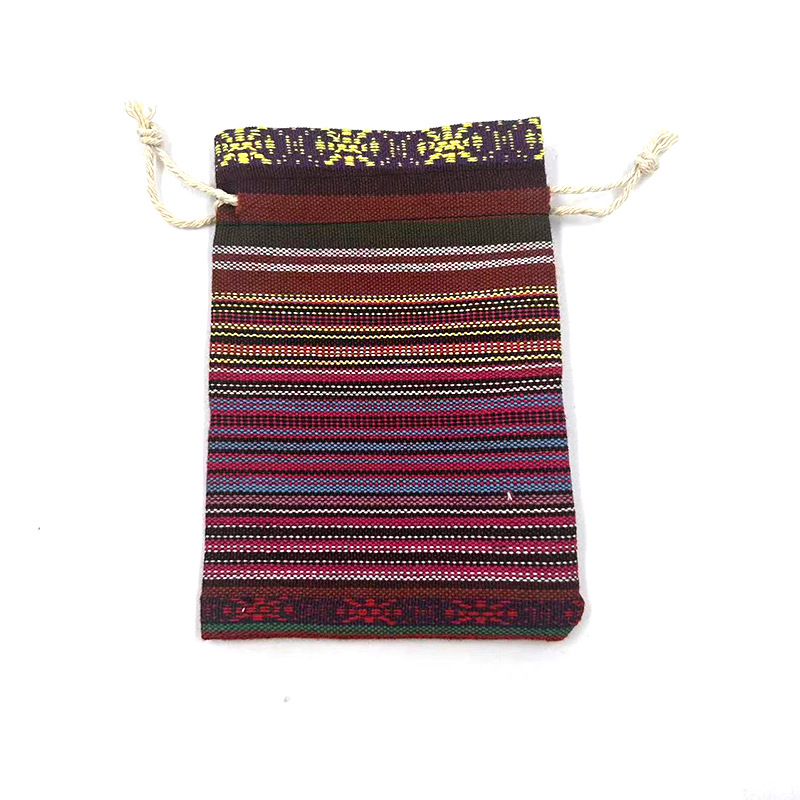 亚马逊民族风格束口文玩佛珠收纳小棉布袋香囊袋工厂直销饰品袋