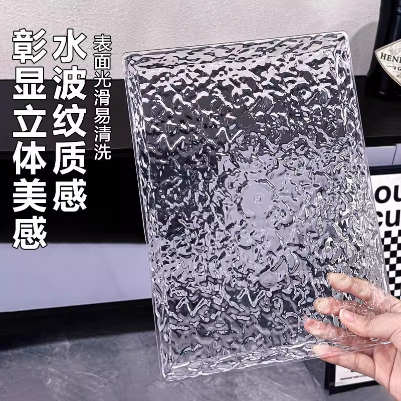 bandeja rectangular sala de estar hogar lujo ligero salón de belleza de alta calidad acrílico nueva mesa de té taza de agua mesa de té