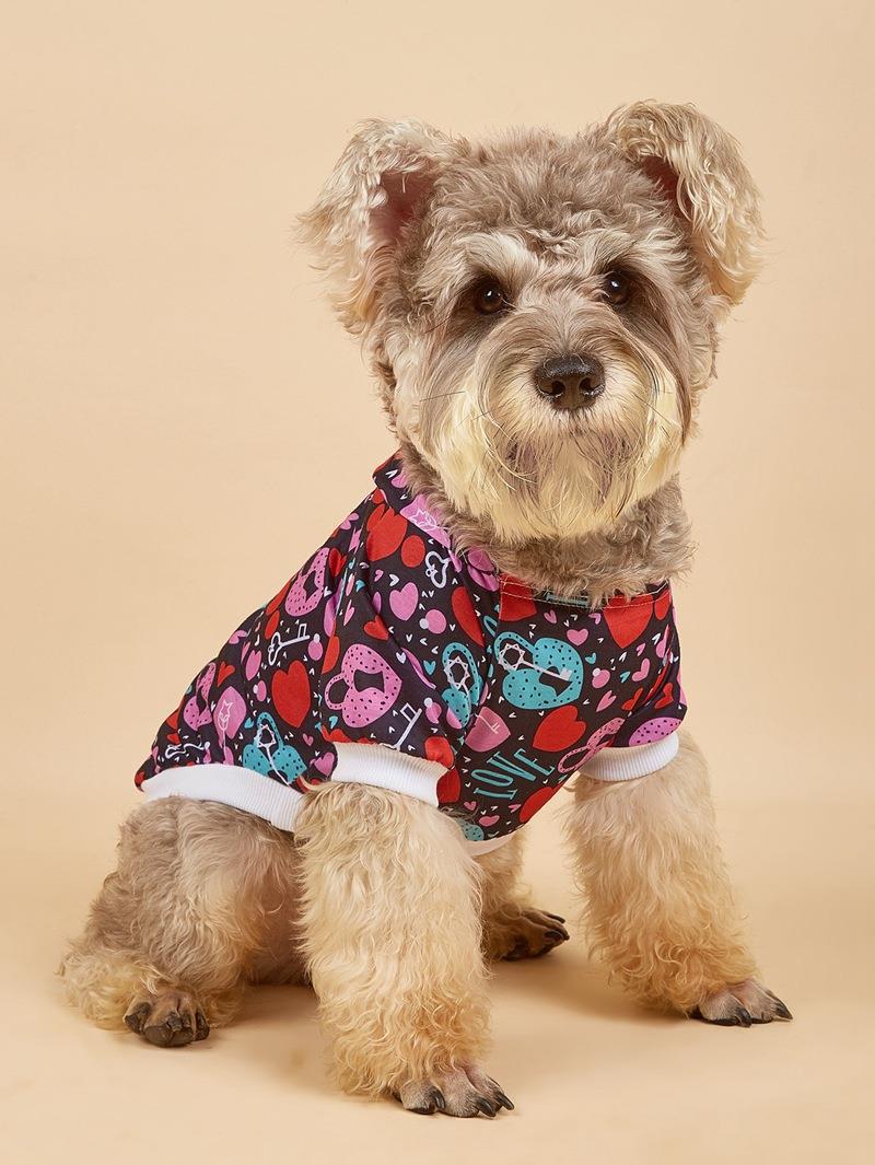 Hawaiian Polyester Valentine's Day Lips Heart Shape Pet Clothing display picture 3