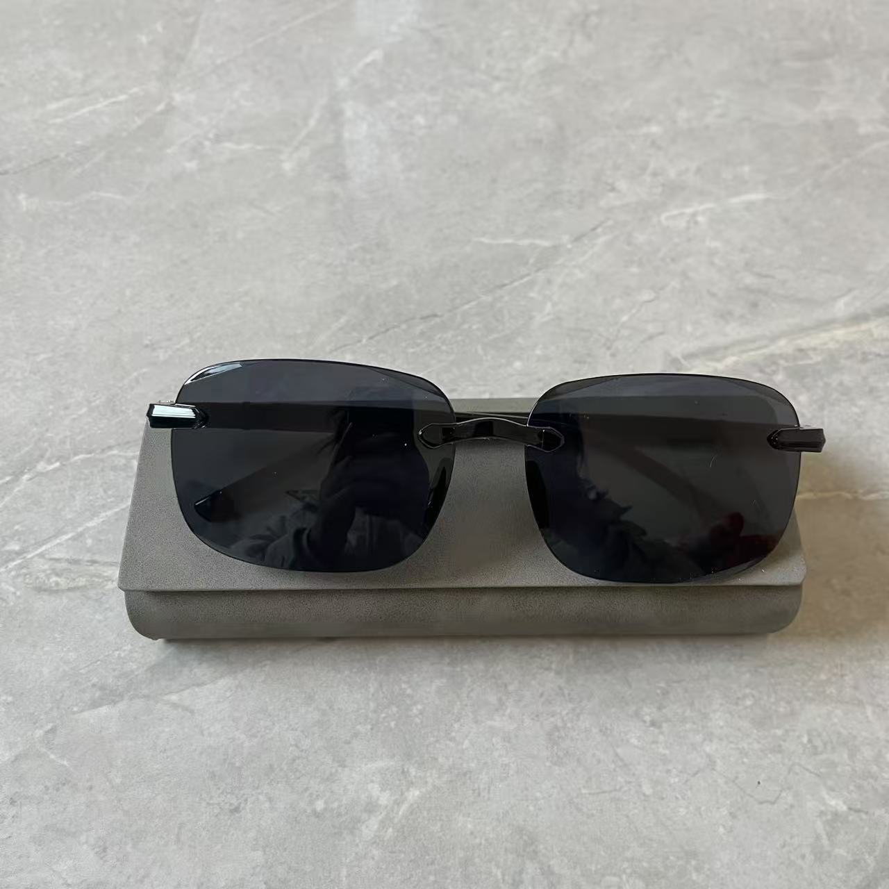 A644无框切边墨镜杰千胜时尚潮流太阳镜男女开车防紫外线眼镜PC材