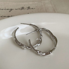 虞书欣同款褶皱肌理感耳圈女小众高级感个性独特时尚潮流耳环耳饰