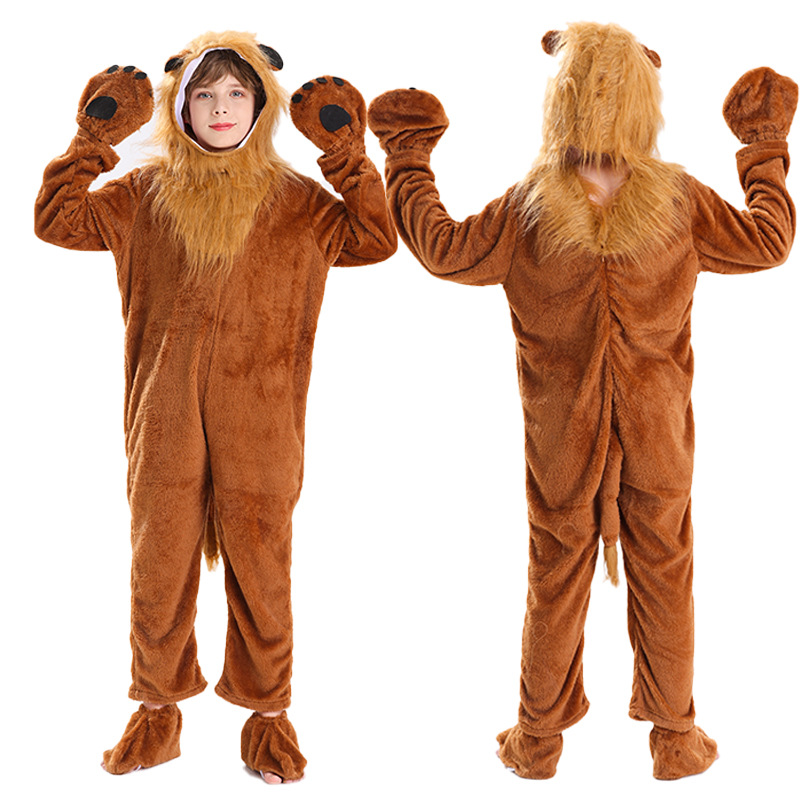 可爱卡通动物狮子万圣节服装cosplay六一节舞台剧演出毛毛衣服