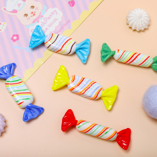 Creative Colorful Striped Candy Glass Craft Ornament for Home Office Desk Decoration Car Decorations
