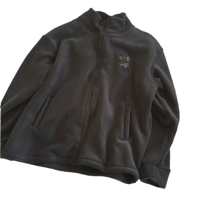 Зимняя молочная флисовая куртка для женщин, осенне-зимняя толстовка на флисовой подкладке из овечьей шерсти, зернистый бархат, новый стиль 2025 г.