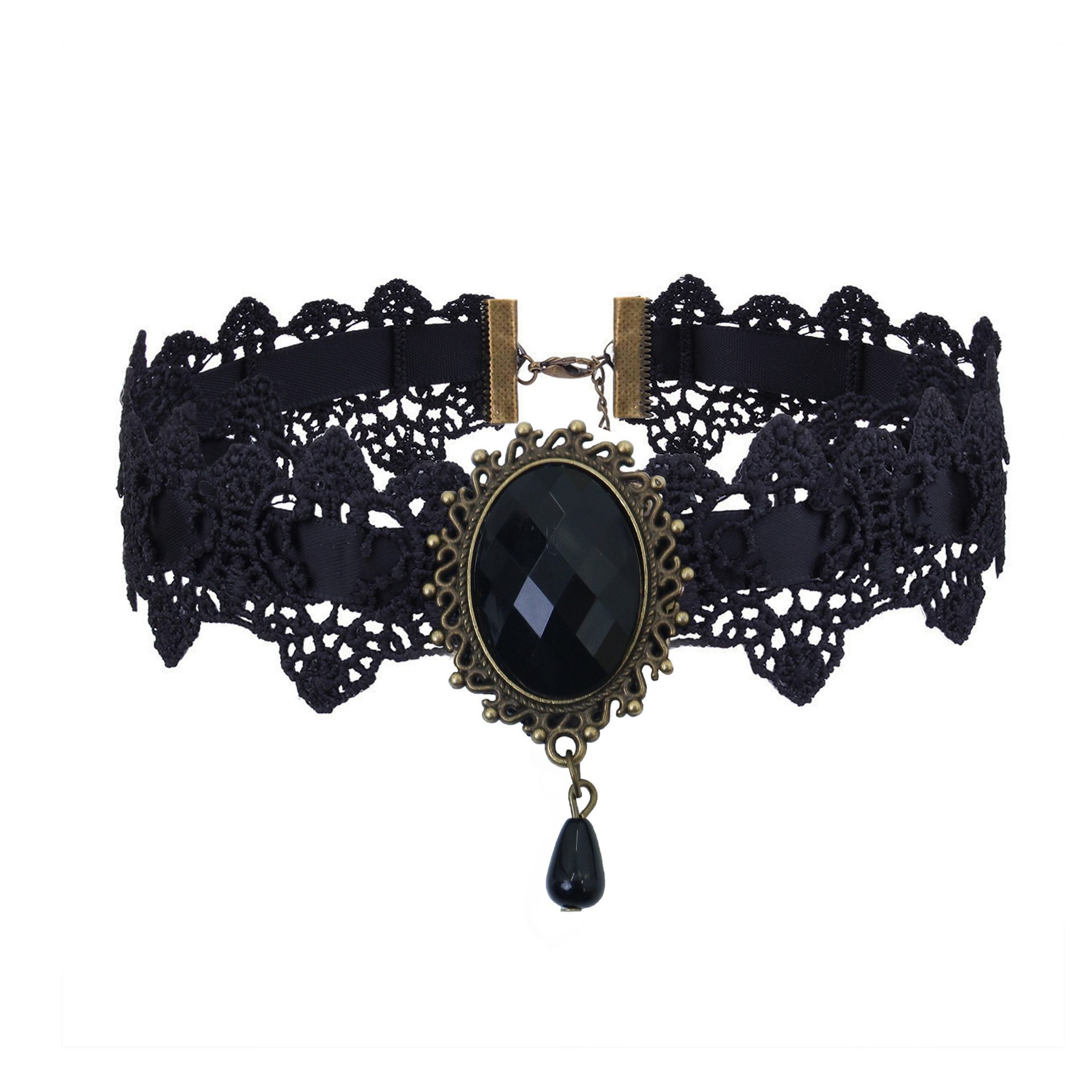 Diseño misterioso de fondos especiales transfronterizos collar de encaje popular de cristal para damas collares de diamante joyas de cadena de clavícula