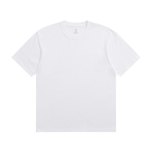 Men's 230g Heavyweight Pure Cotton T-shirt, 2024 Model, Solid Color Crew Neck Short Sleeve Casual Combed Cotton T-shirt for Men and Women