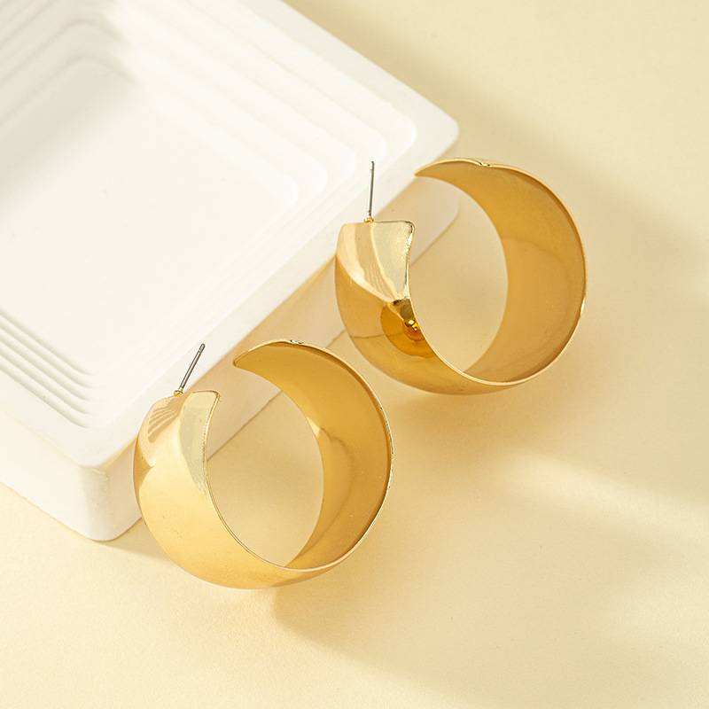 Pendientes de aro geométricos minimalistas estilo Instagram frío para mujer, diseño de nicho, mismo estilo que influencers, mayorista image 3