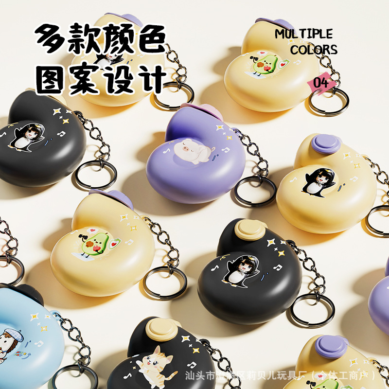 Círculos animados DJ pequeño gong keychain divertido botón luminoso para descomprimir bolsos pequeños colgantes para regalar juguetes pequeños