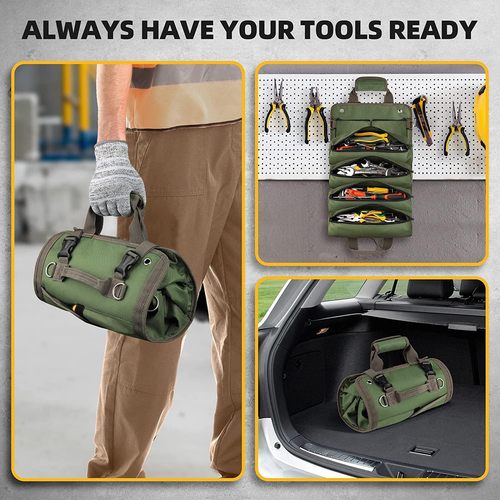 Rolling Hardware Tool Kit, Garden-style Electrician Woodworking Storage Bag, Multifunctional Car Suspension Storage Bag