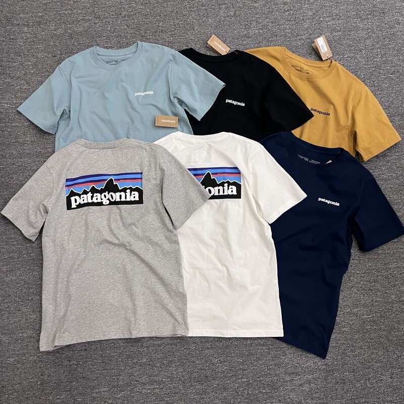 Foreign Trade Channel~American-Style Bata Outdoor Pure Cotton Round-Neck Short-Sleeve T-Shirt with Mountain Print, Base Layer Sweatshirt 385051